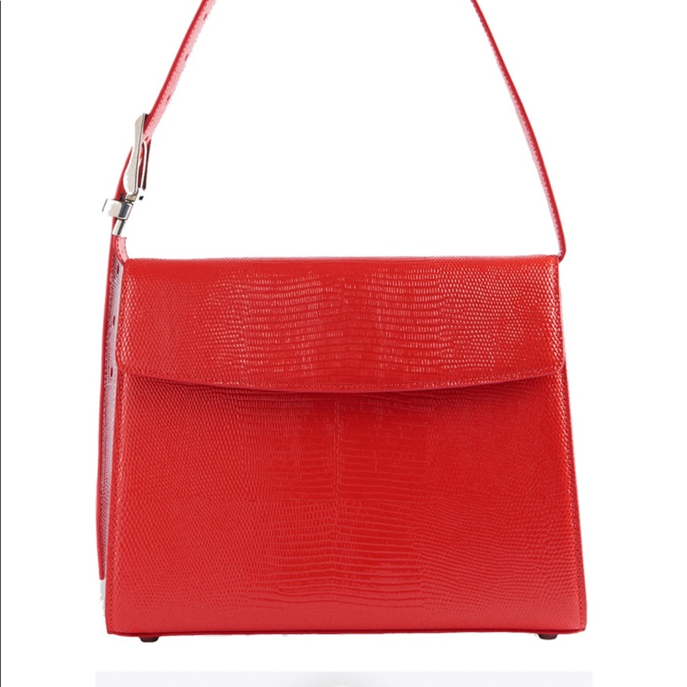 Balenciaga patent calfskin, lizard embossed medium Ghost shoulder bag,  NWT